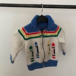 Wool Vintage toddler sweater with crayons